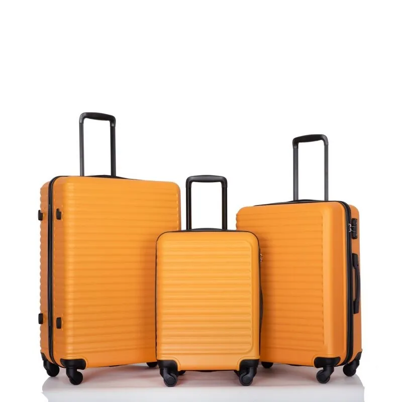3 Piece ABS Lightweight Suitcase Luggage Sets with Two Hooks,TSA Lock