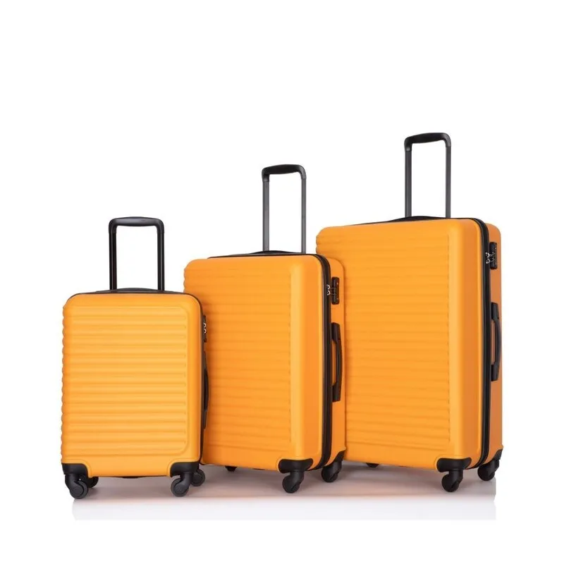 3 Piece ABS Lightweight Suitcase Luggage Sets with Two Hooks,TSA Lock