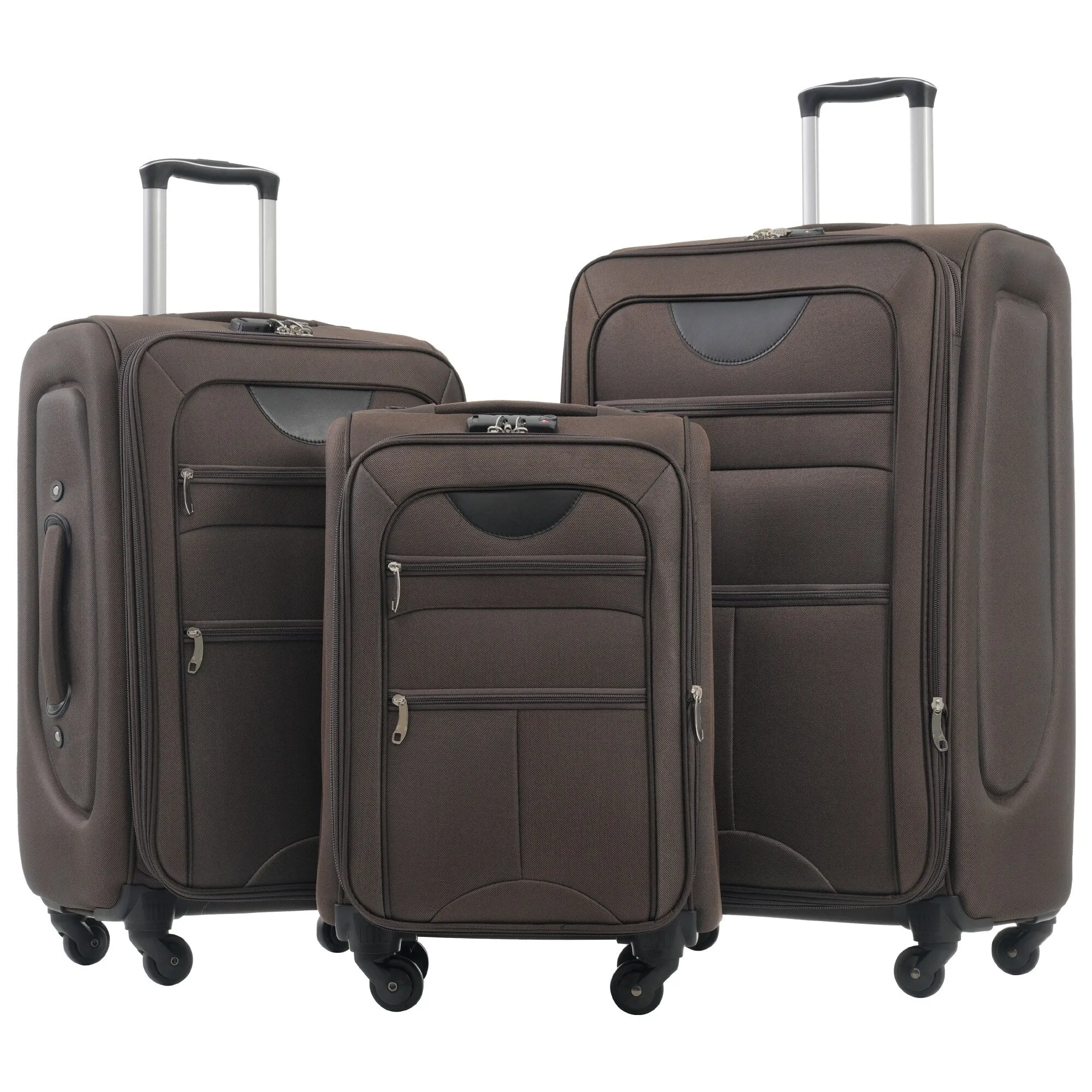 3 Piece Softside Luggage Set with TSA Lock and Spinner Wheels, Expandable Suitcase with Multi-Compartment