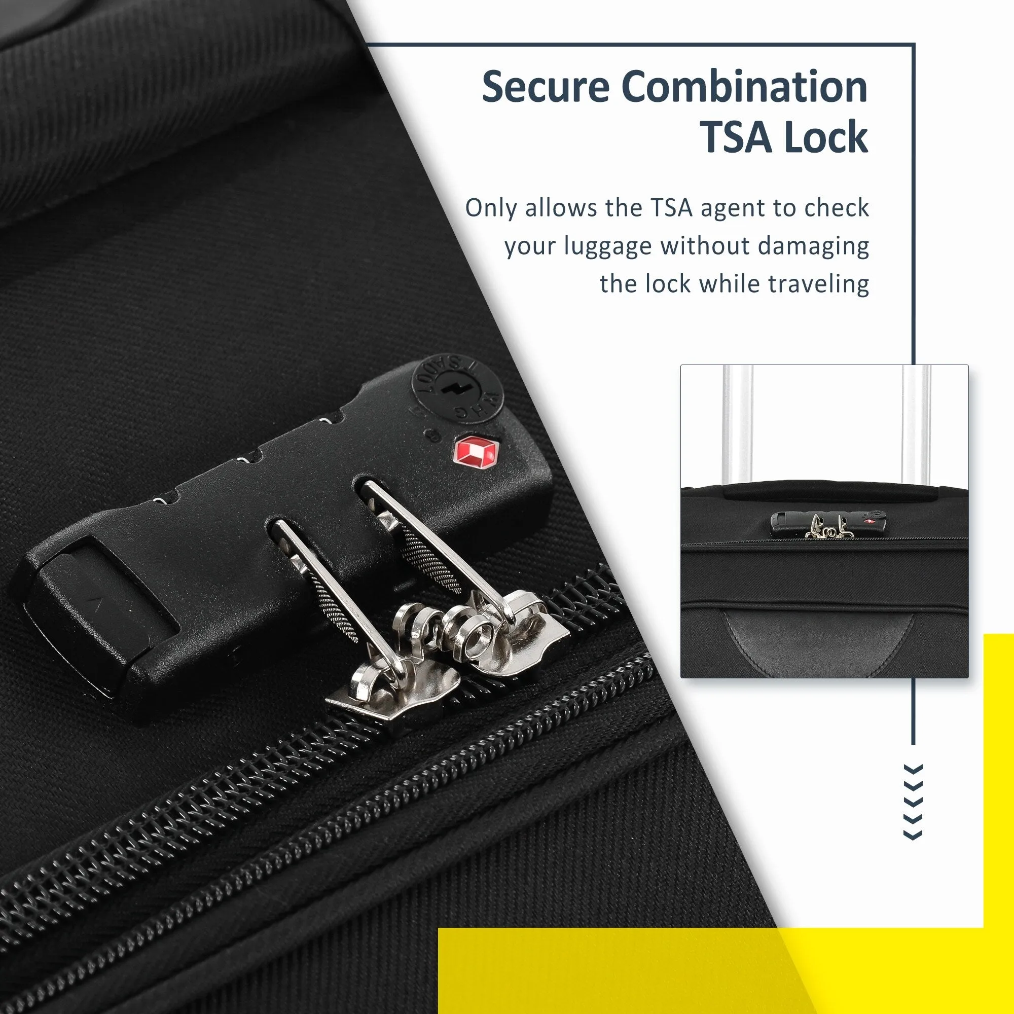 3 Piece Softside Luggage Set with TSA Lock and Spinner Wheels, Expandable Suitcase with Multi-Compartment