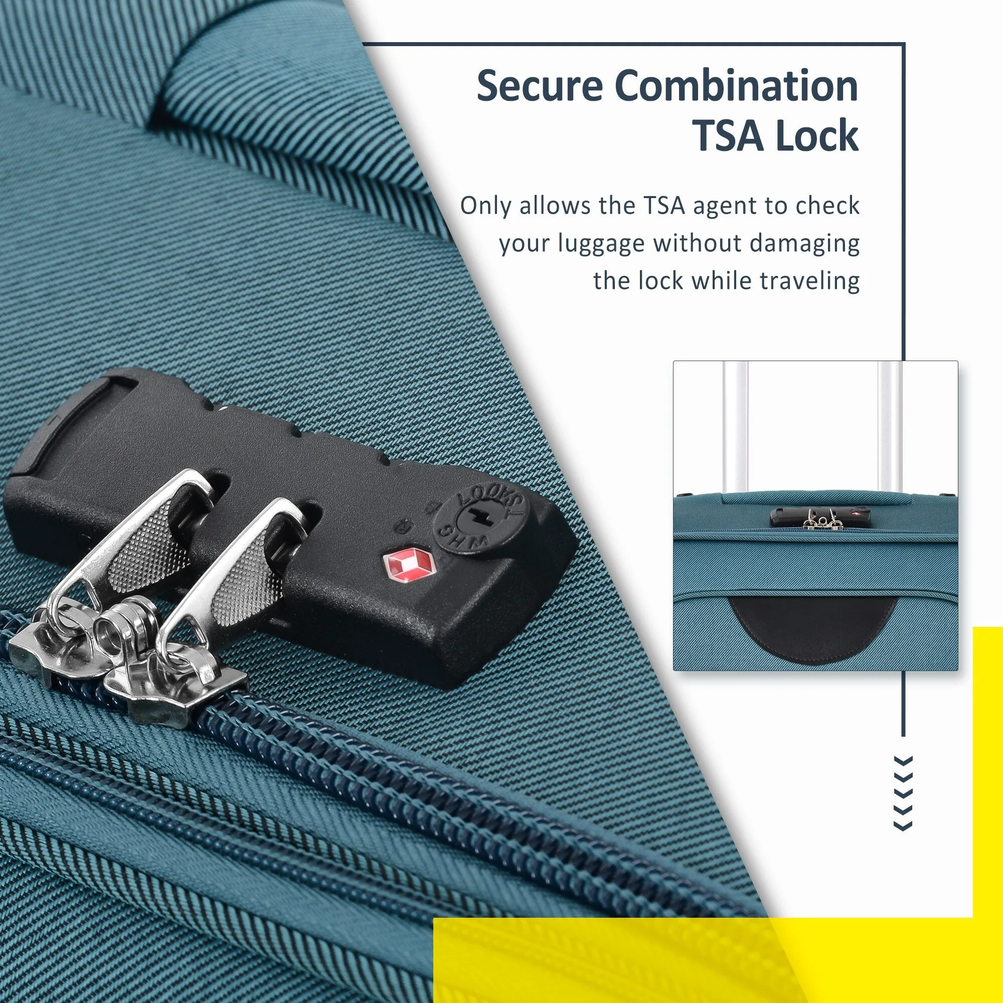 3 Piece Softside Luggage Set with TSA Lock and Spinner Wheels, Expandable Suitcase with Multi-Compartment