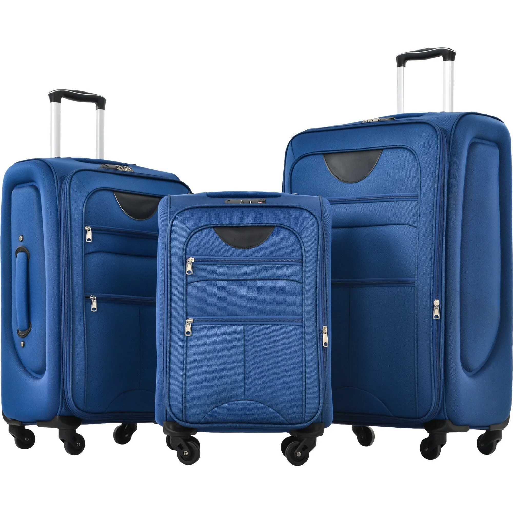 3 Piece Softside Luggage Set with TSA Lock and Spinner Wheels, Expandable Suitcase with Multi-Compartment