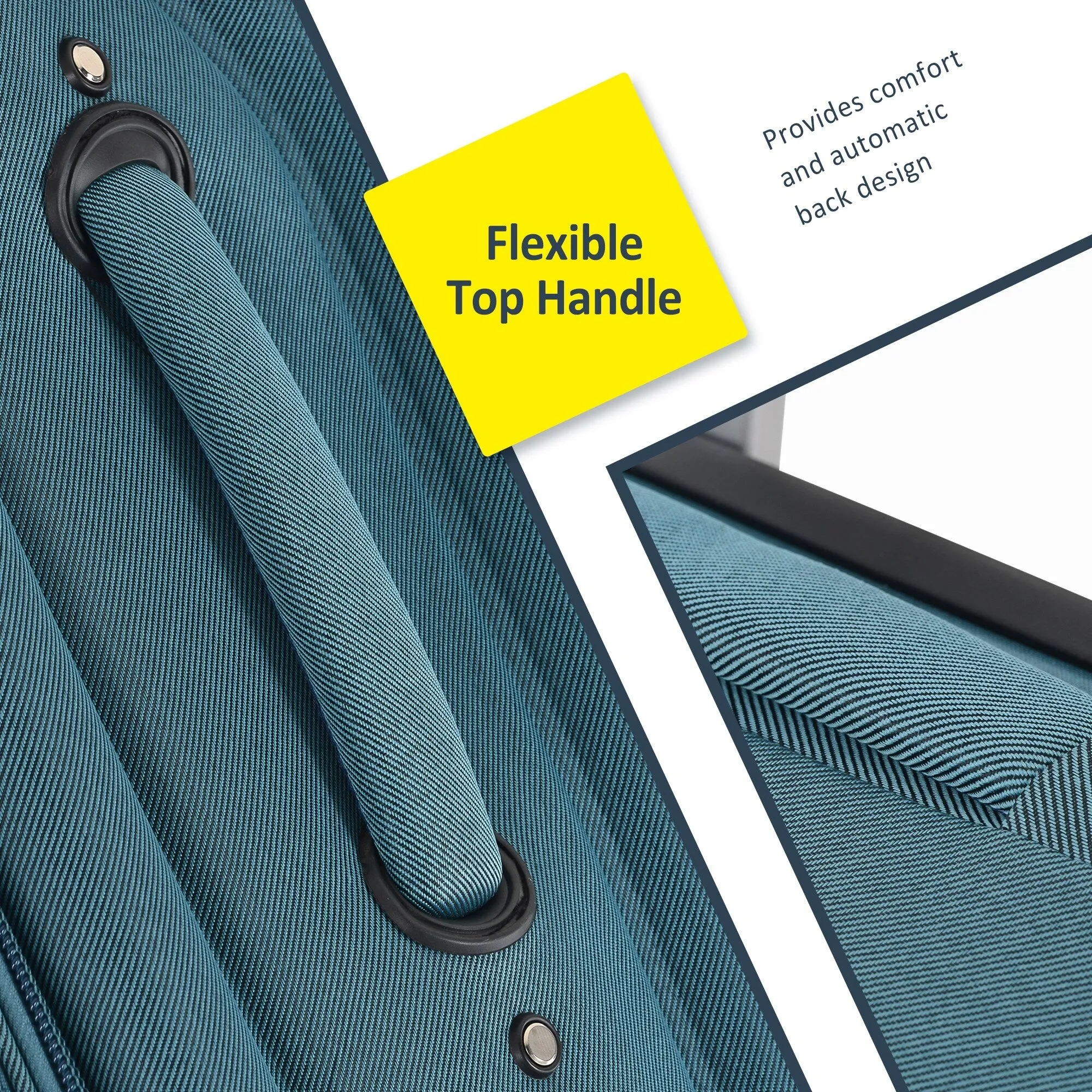 3 Piece Softside Luggage Set with TSA Lock and Spinner Wheels, Expandable Suitcase with Multi-Compartment