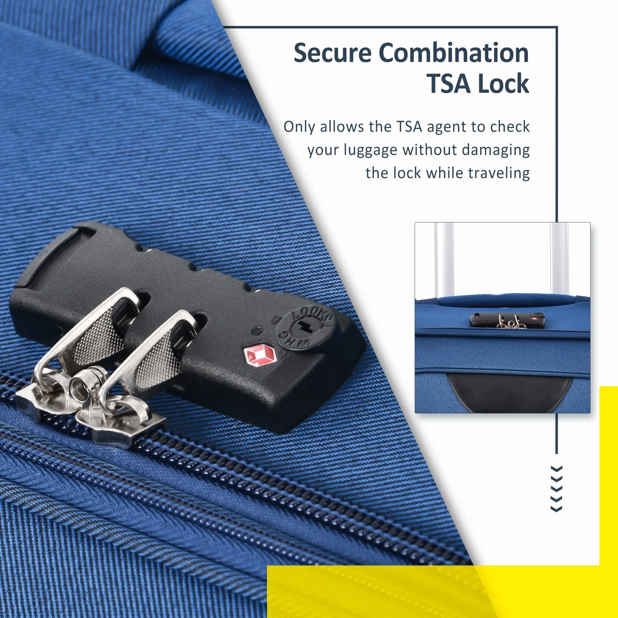 3 Piece Softside Luggage Set with TSA Lock and Spinner Wheels, Expandable Suitcase with Multi-Compartment