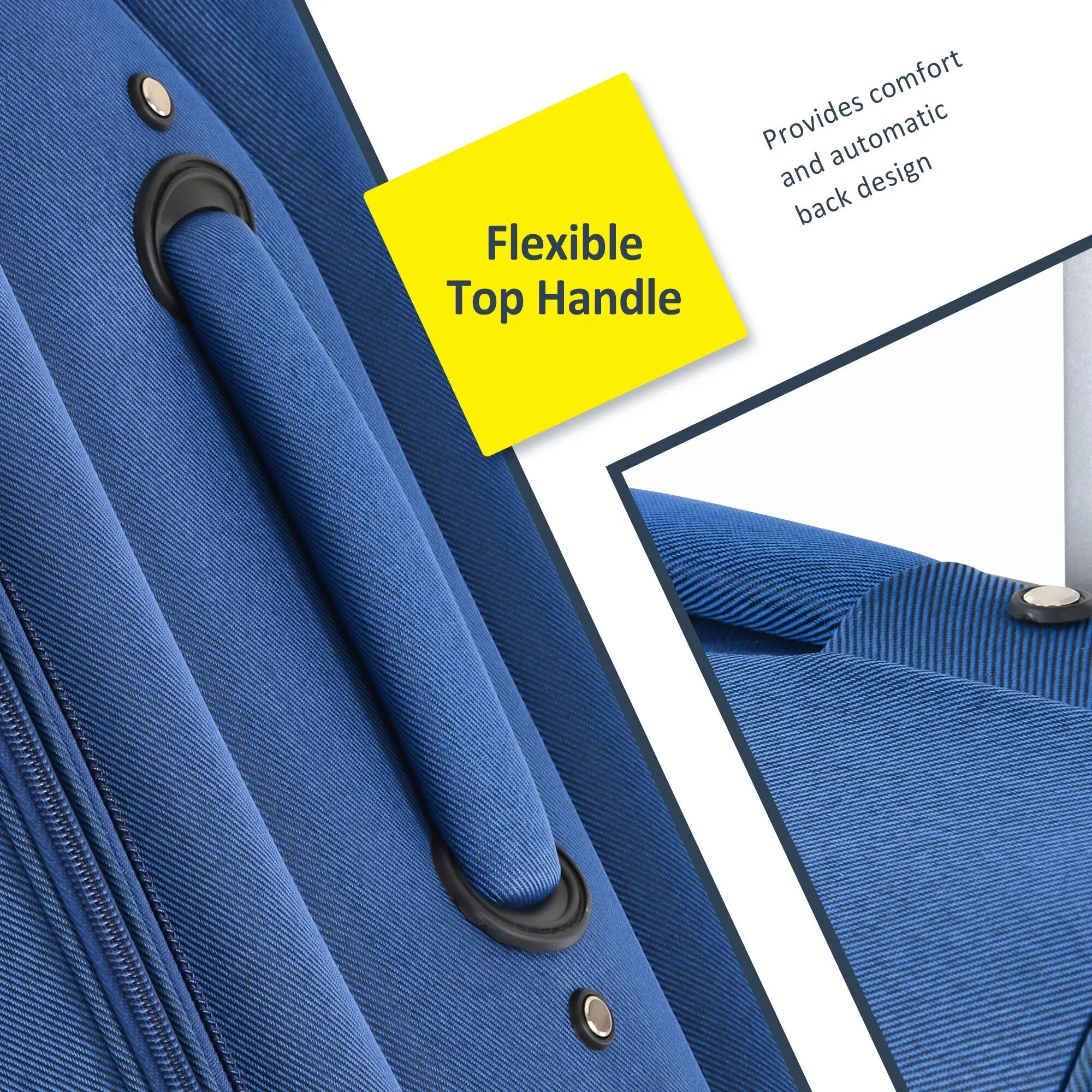 3 Piece Softside Luggage Set with TSA Lock and Spinner Wheels, Expandable Suitcase with Multi-Compartment
