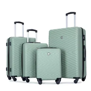 4PCS ABS Lightweight Suitcase Luggage Set with Rotating Wheels,24" and 28" with TSA Lock