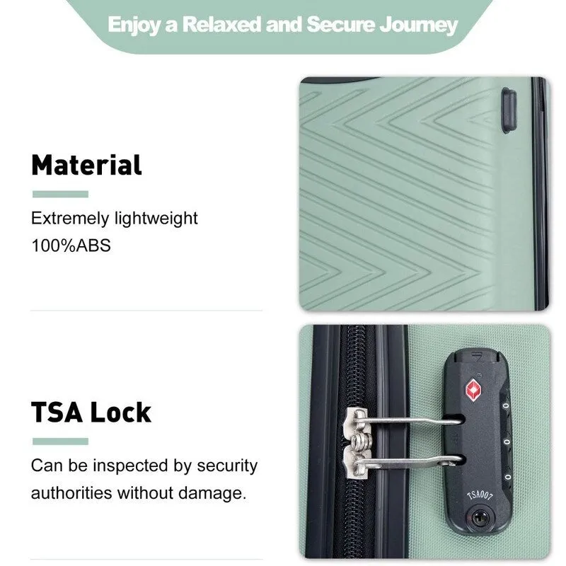 4PCS ABS Lightweight Suitcase Luggage Set with Rotating Wheels,24" and 28" with TSA Lock