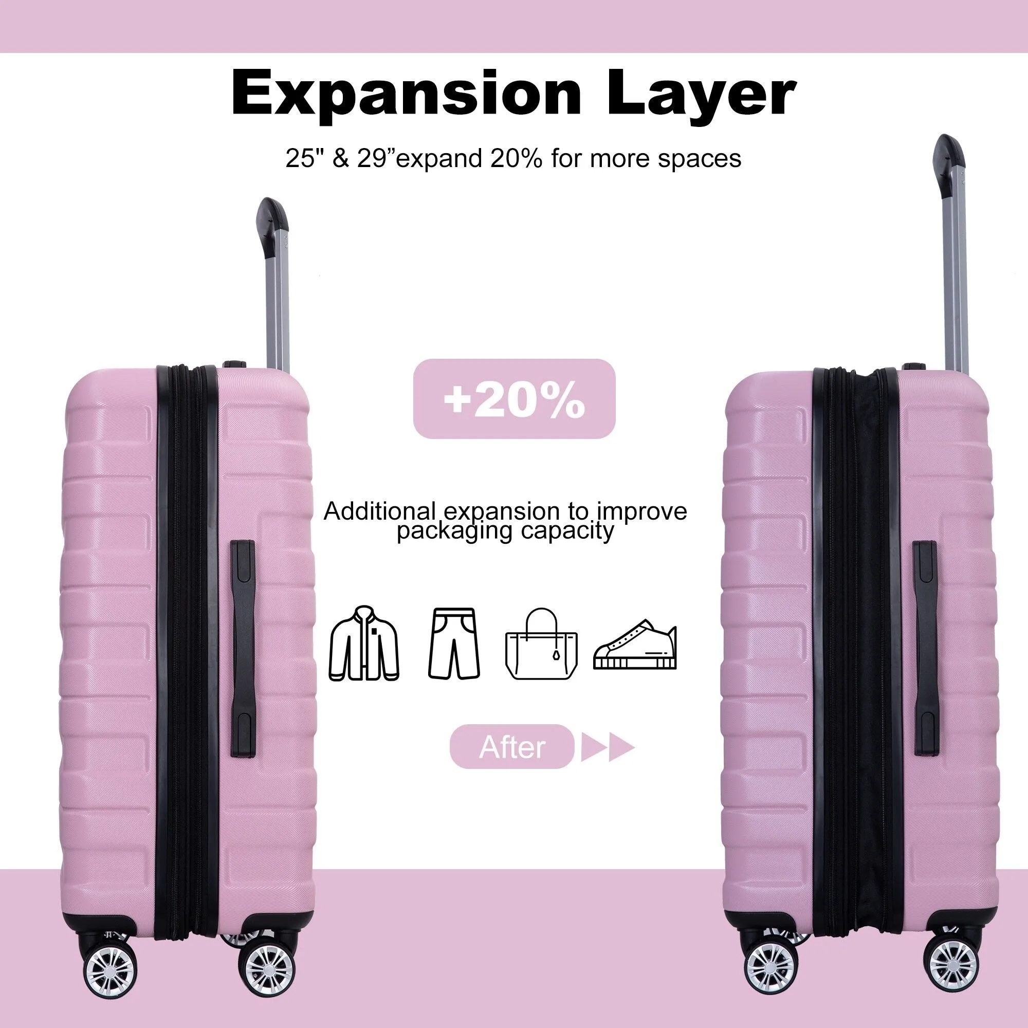 5PCS PC Luggage Set with TSA Lock