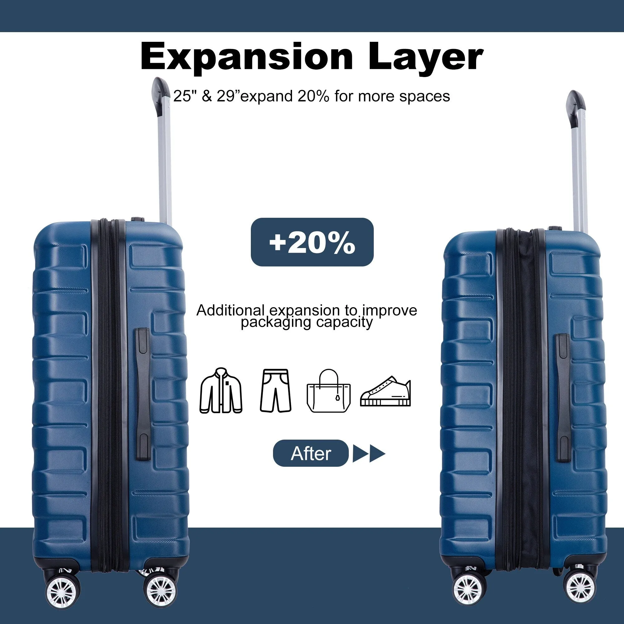 5PCS PC Luggage Set with TSA Lock