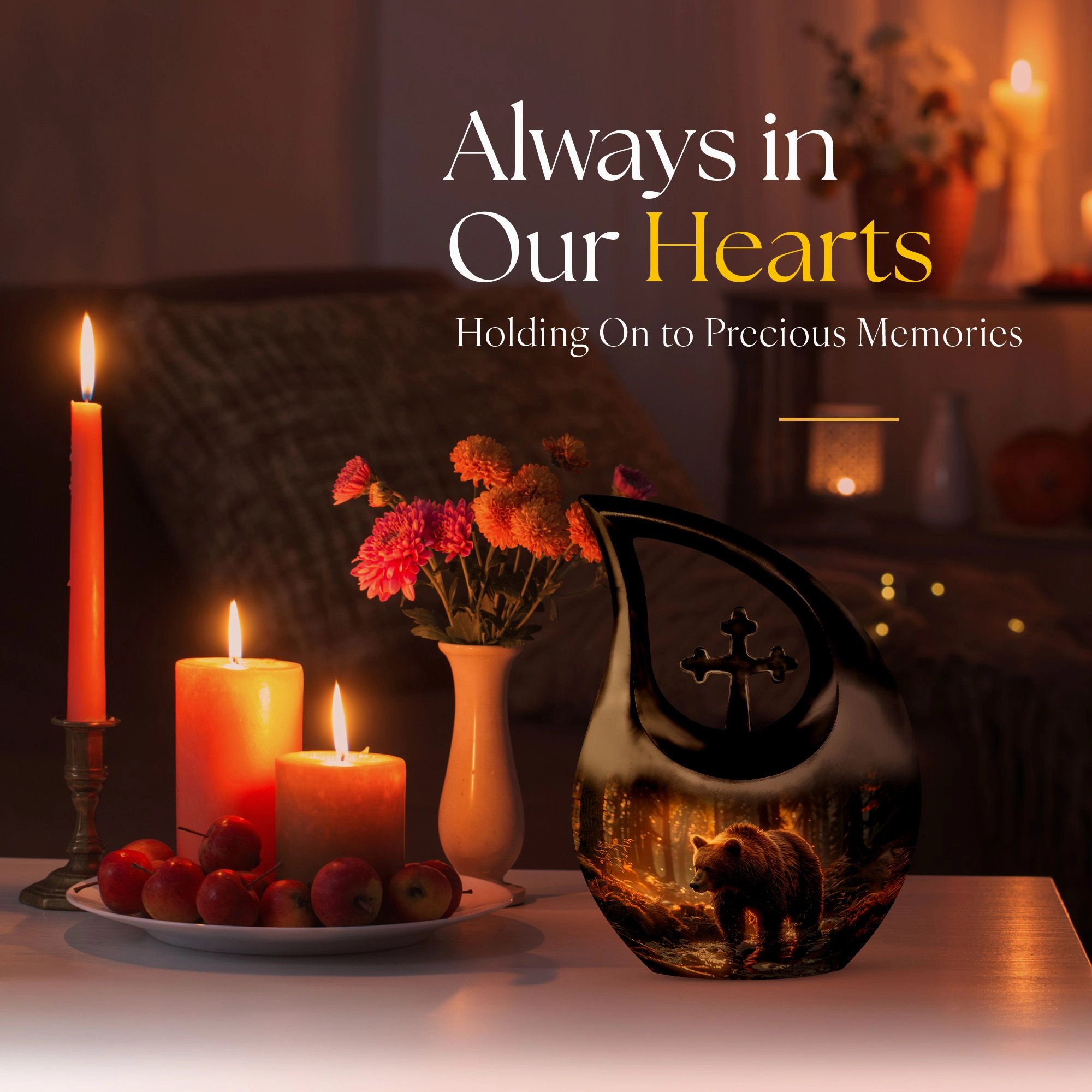 Bear Urn, Extra Large Cremation Urn For Human Ashes
