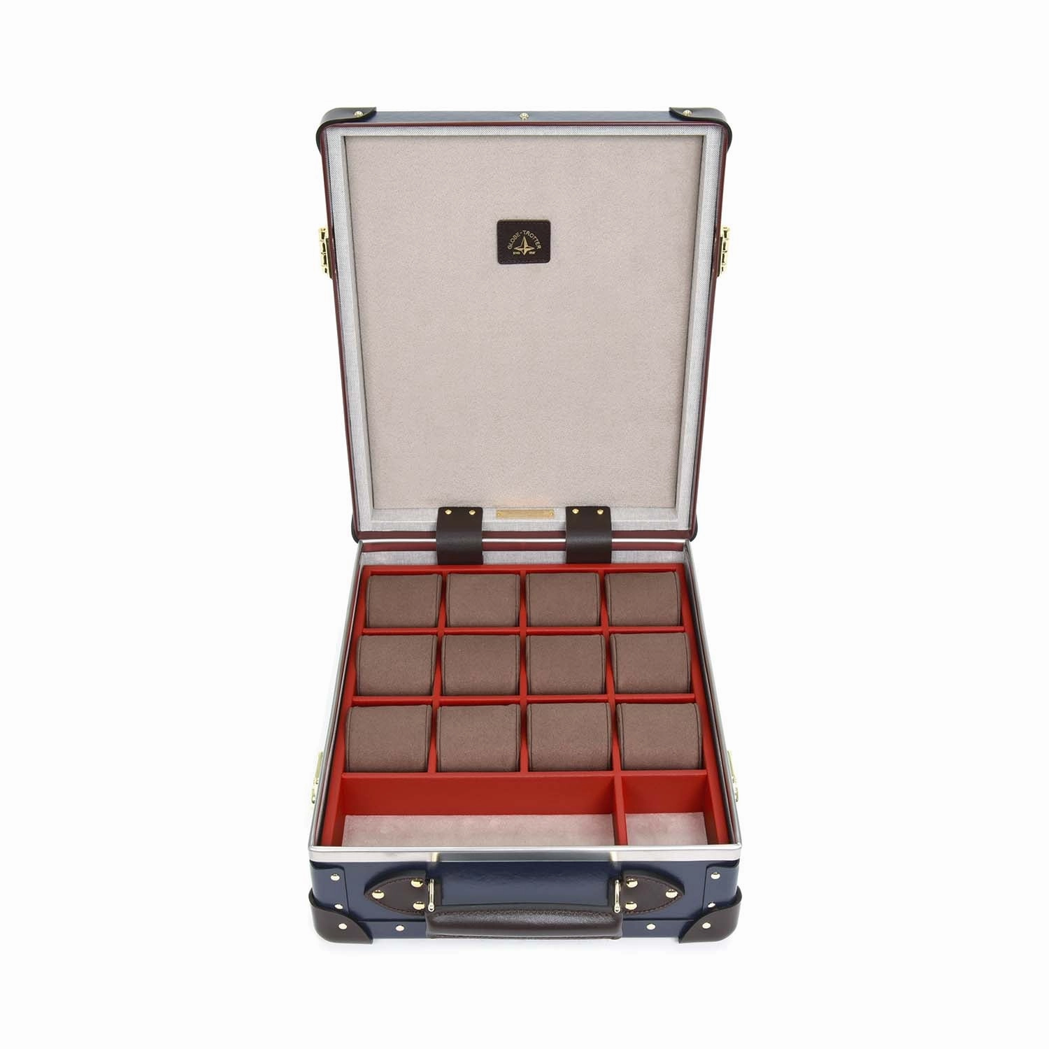 Centenary · 12-Slot Watch Case | Navy/Cocoa