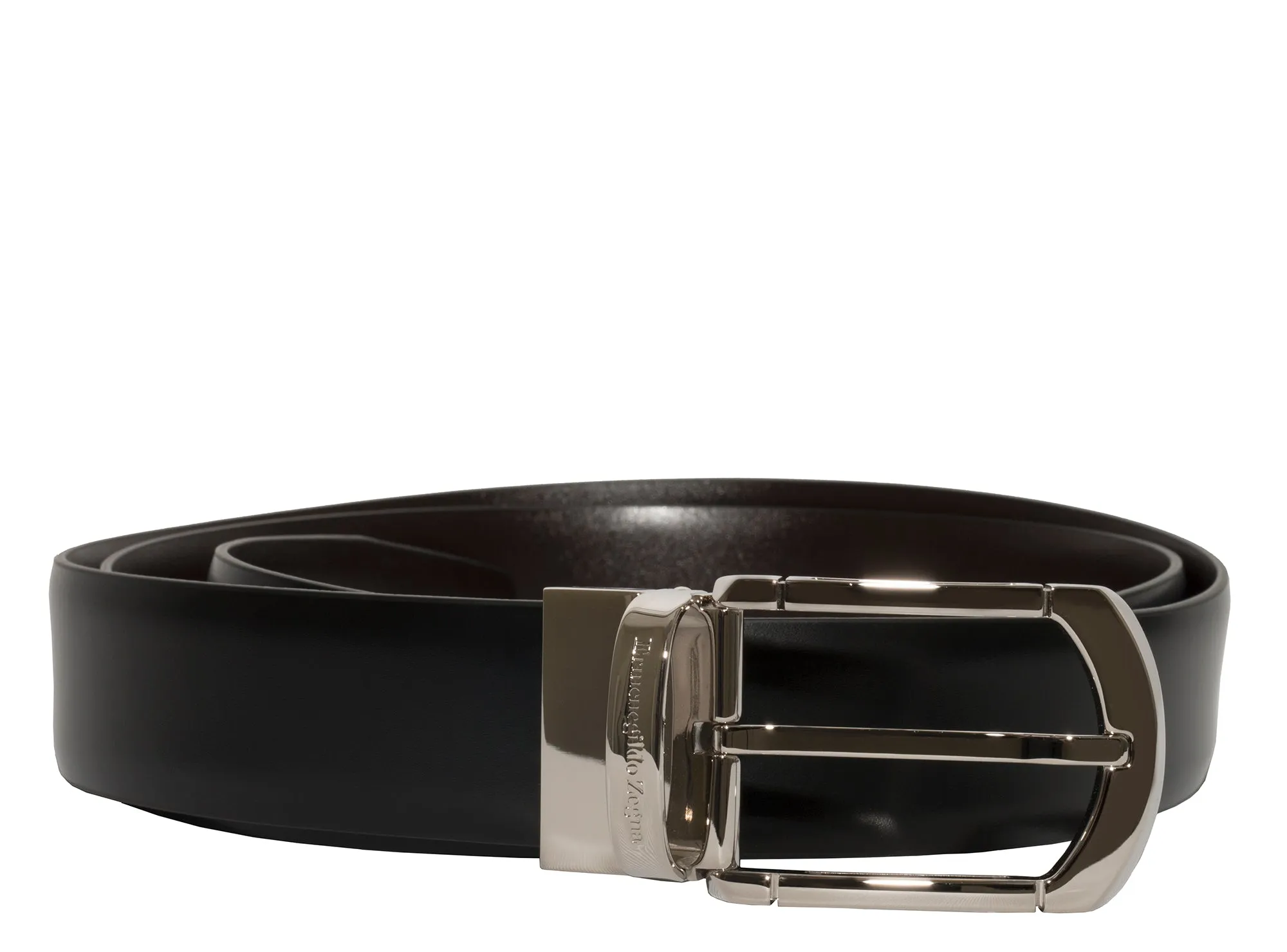 Ermenegildo Zegna Men's Reversible Leather Belt /Brown
