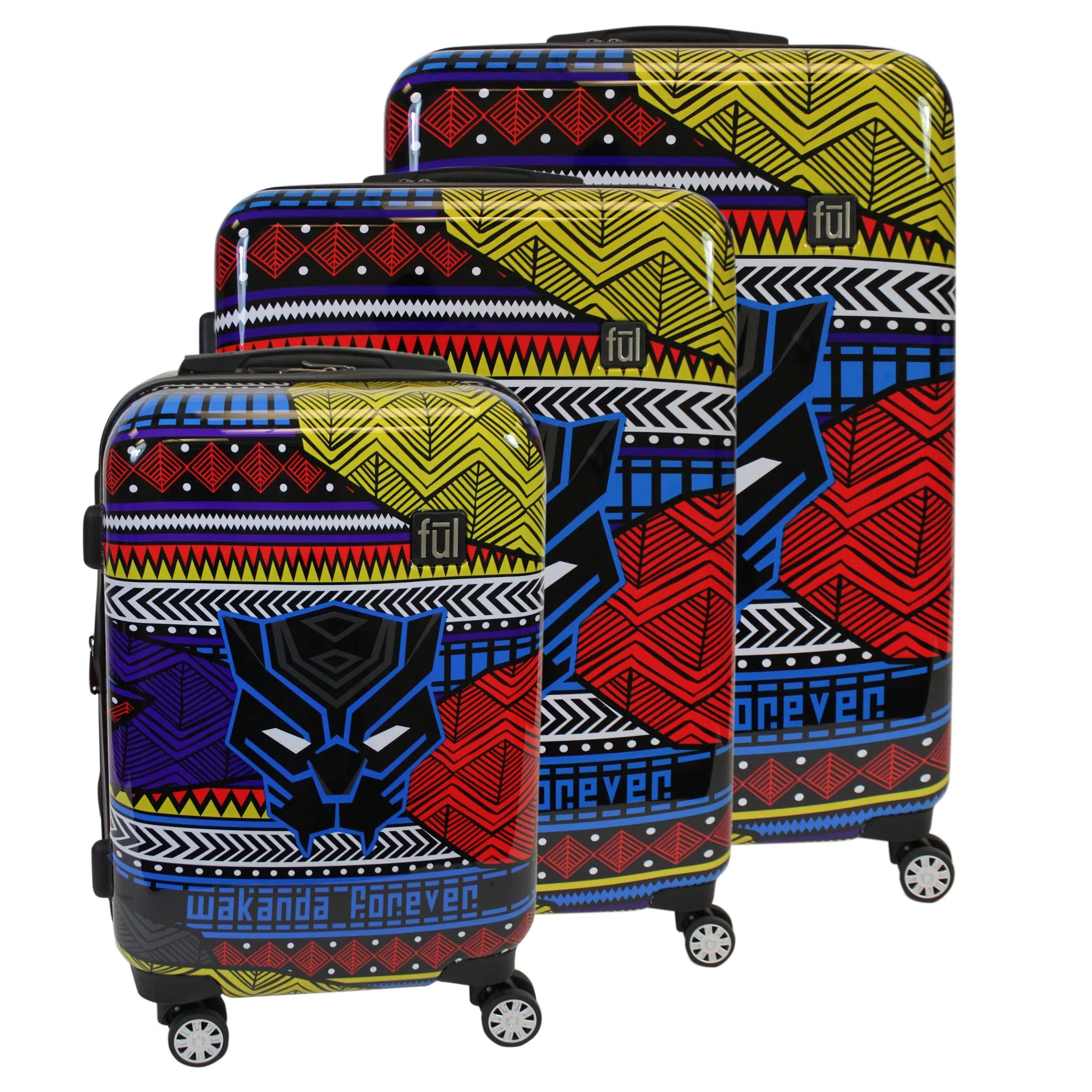 ful Marvel Black Panther 3 Piece Set (21"/25"/29") 4-Wheel Luggage Sets