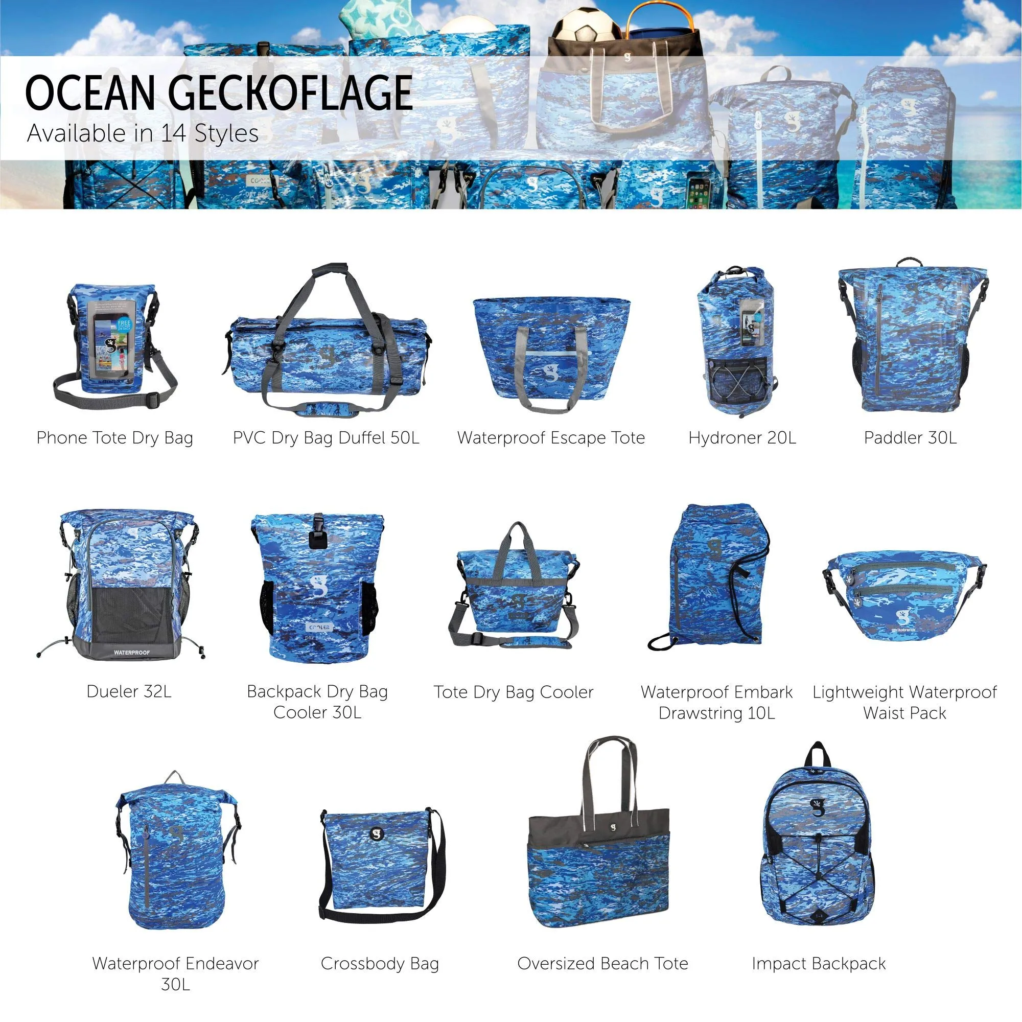 Geckobrands Backpack Dry Bag Cooler