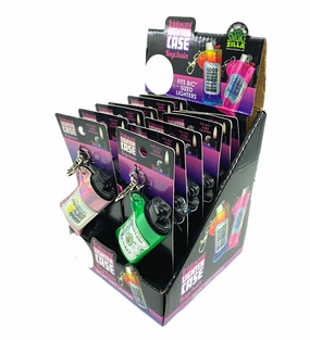 Iridescent Lighter Case Key Chain with Patch - 12 Pieces Per Retail Ready Display 24841