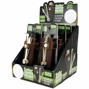 Leather Lighter Case With Tools  - 6 Pieces Per Retail Ready Display 25592