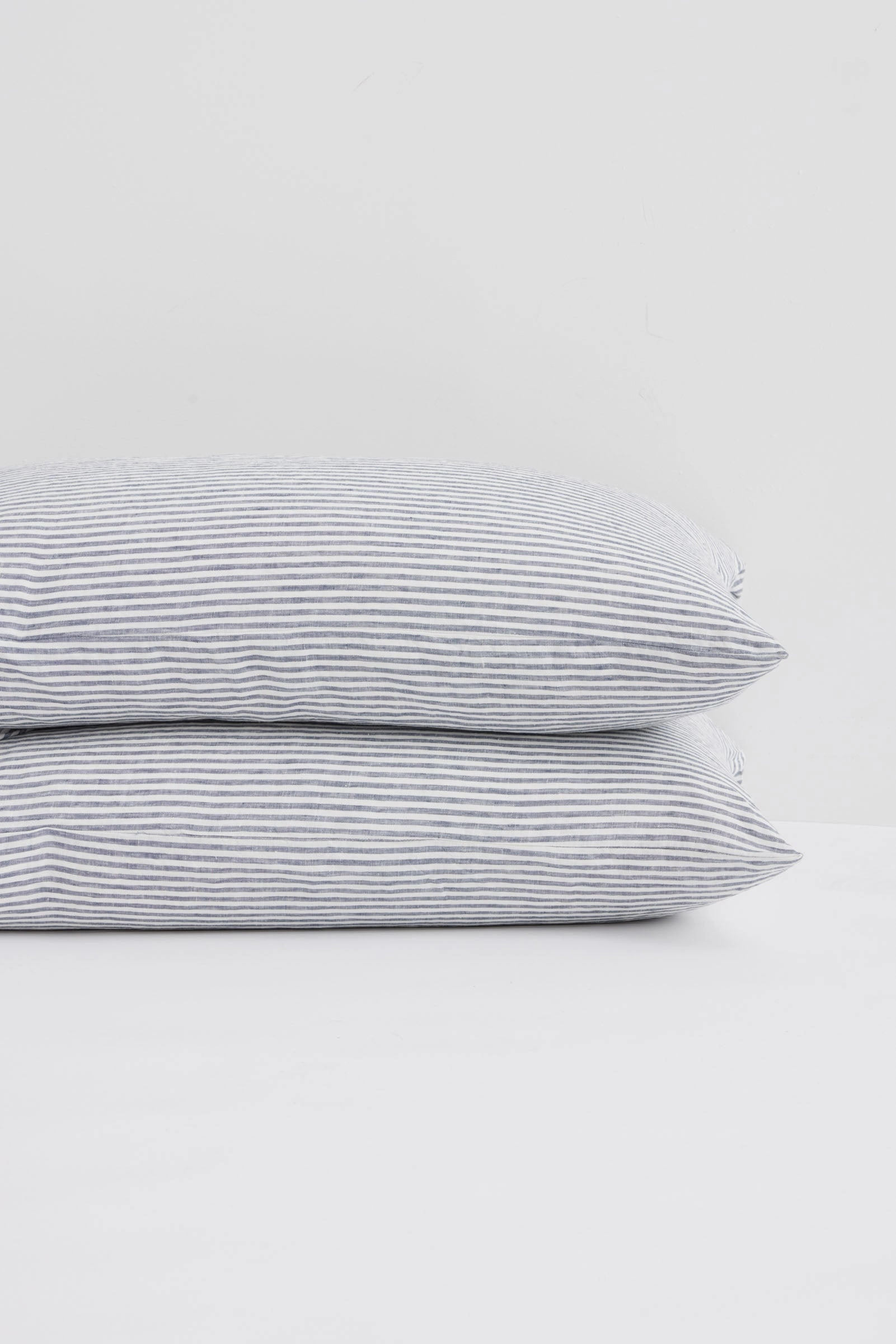 Linen Standard Pillow Cases Ocean Stripe