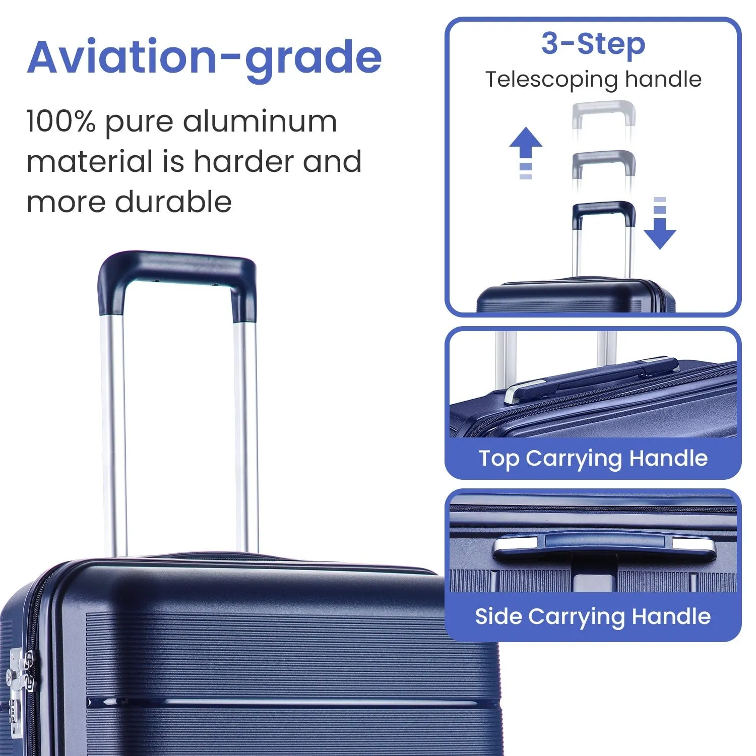 Luggage Sets 4 Piece(14/20/24/28) PP Lightweight & Durable Expandable Suitcase Set