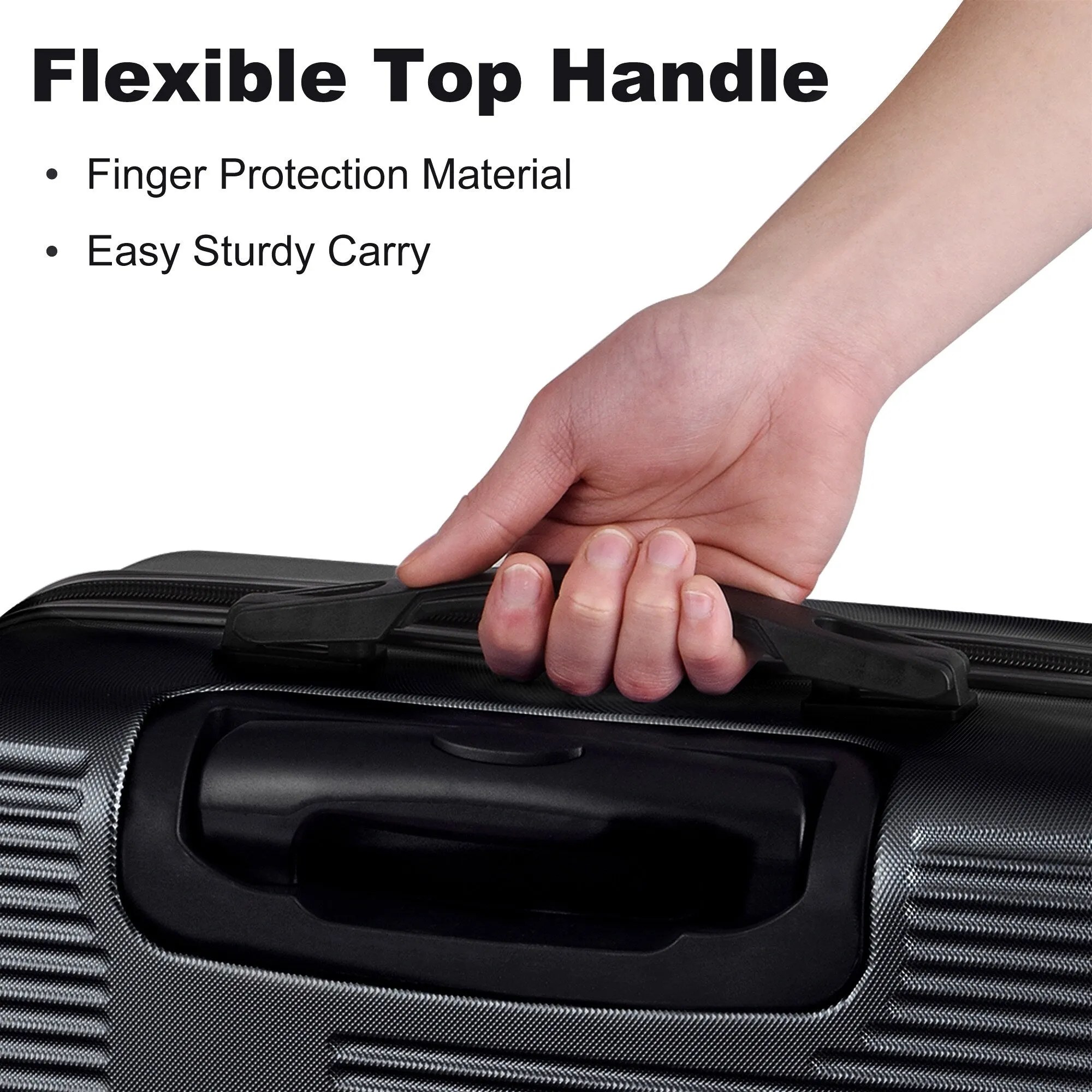 Luggage Sets Expandable ABS Suitcase Double Wheels TSA Lock, 3-Piece