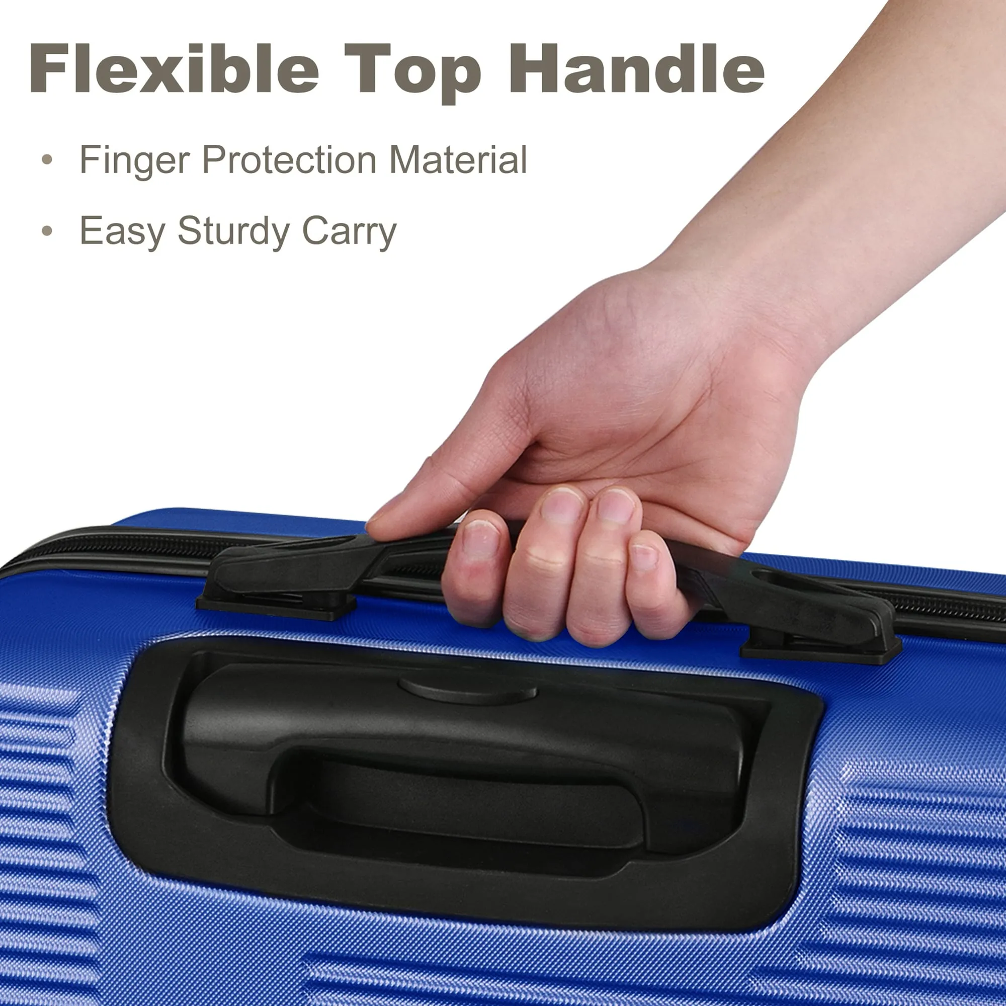 Luggage Sets Expandable ABS Suitcase Double Wheels TSA Lock, 3-Piece