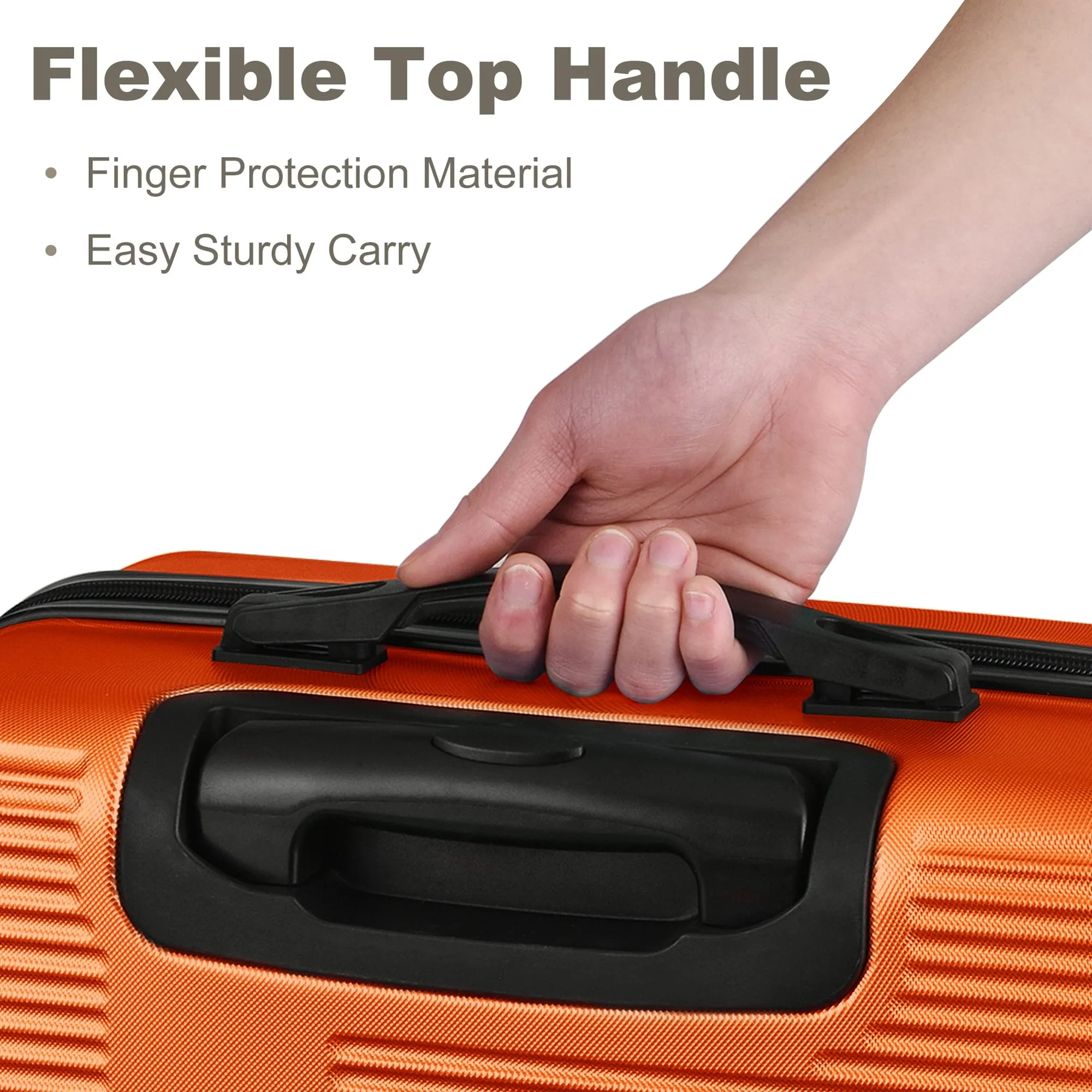 Luggage Sets Expandable ABS Suitcase Double Wheels TSA Lock, 3-Piece