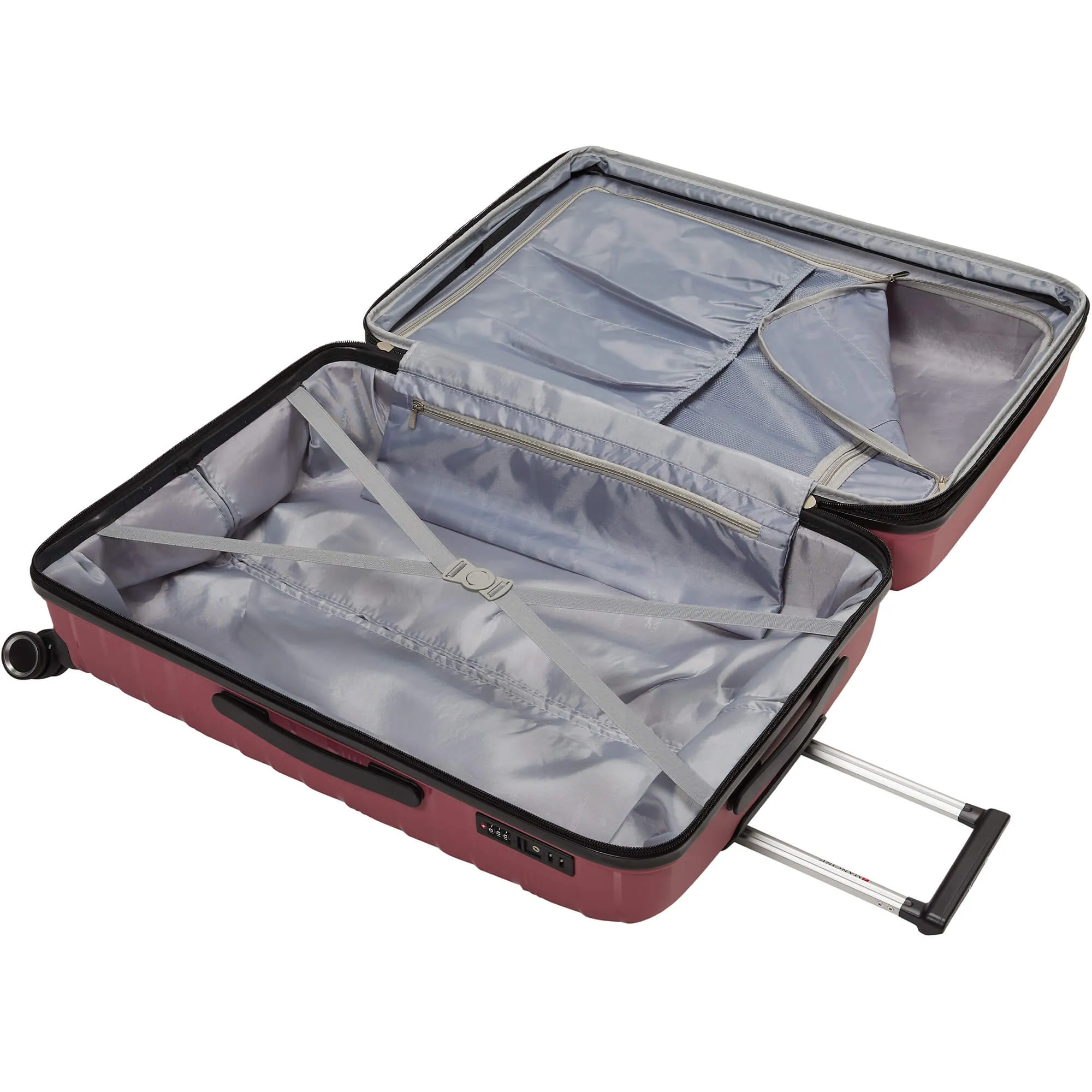 Mancini Bermuda Collection Expandable Polypropylene Spinner Luggage 2pc Set 20 and 28 inch