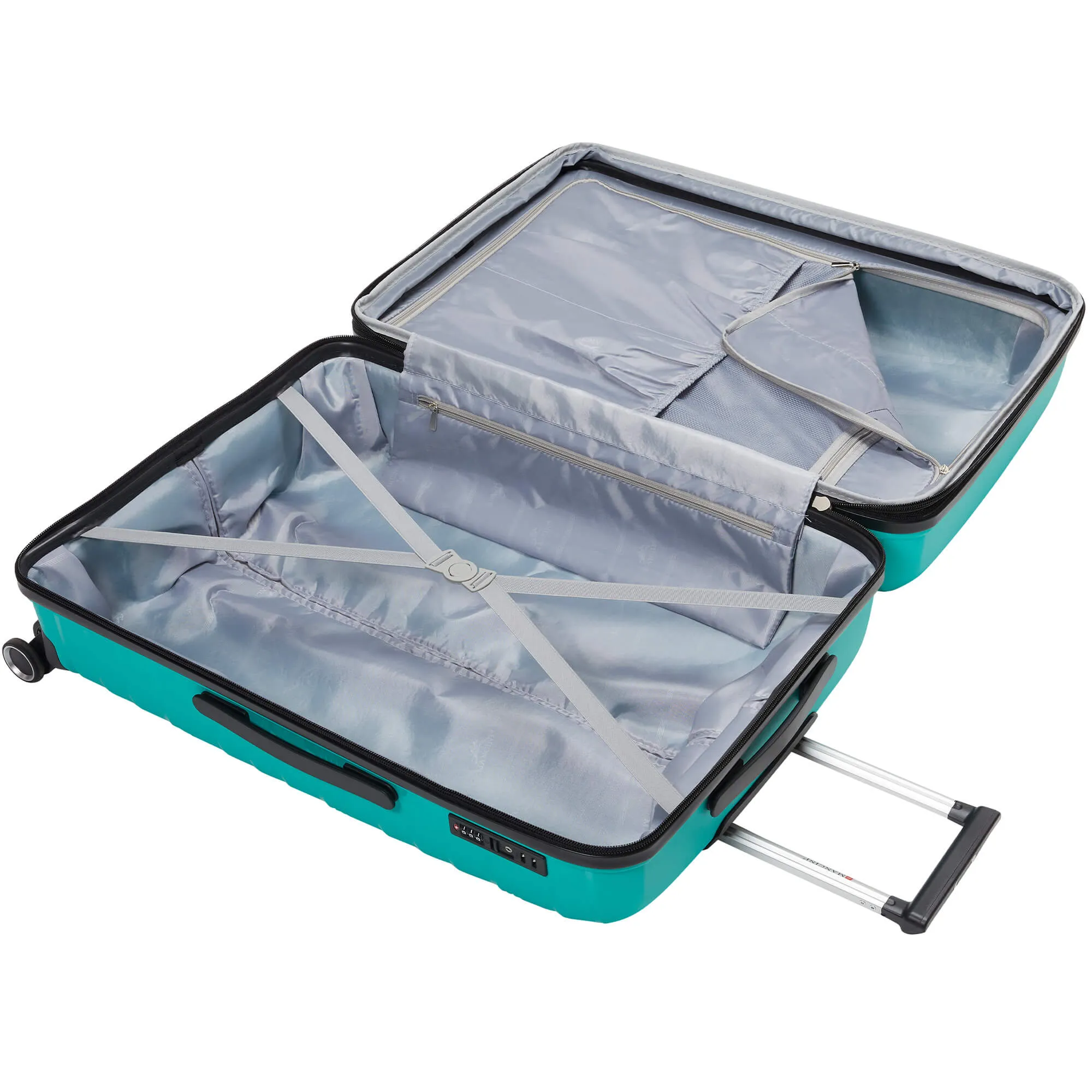 Mancini Bermuda Collection Expandable Polypropylene Spinner Luggage 2pc Set 20 and 28 inch