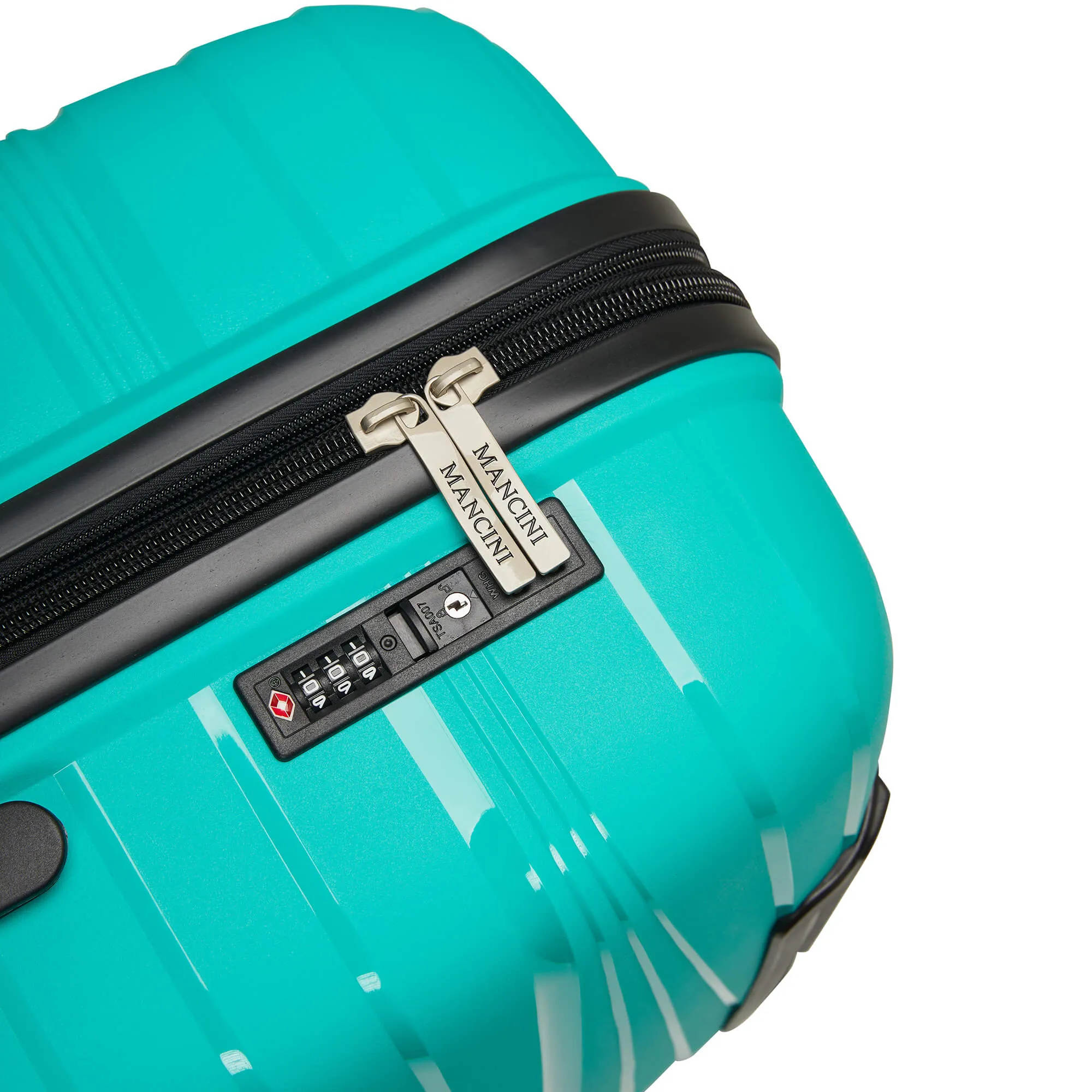 Mancini Bermuda Collection Expandable Polypropylene Spinner Luggage 2pc Set 20 and 28 inch