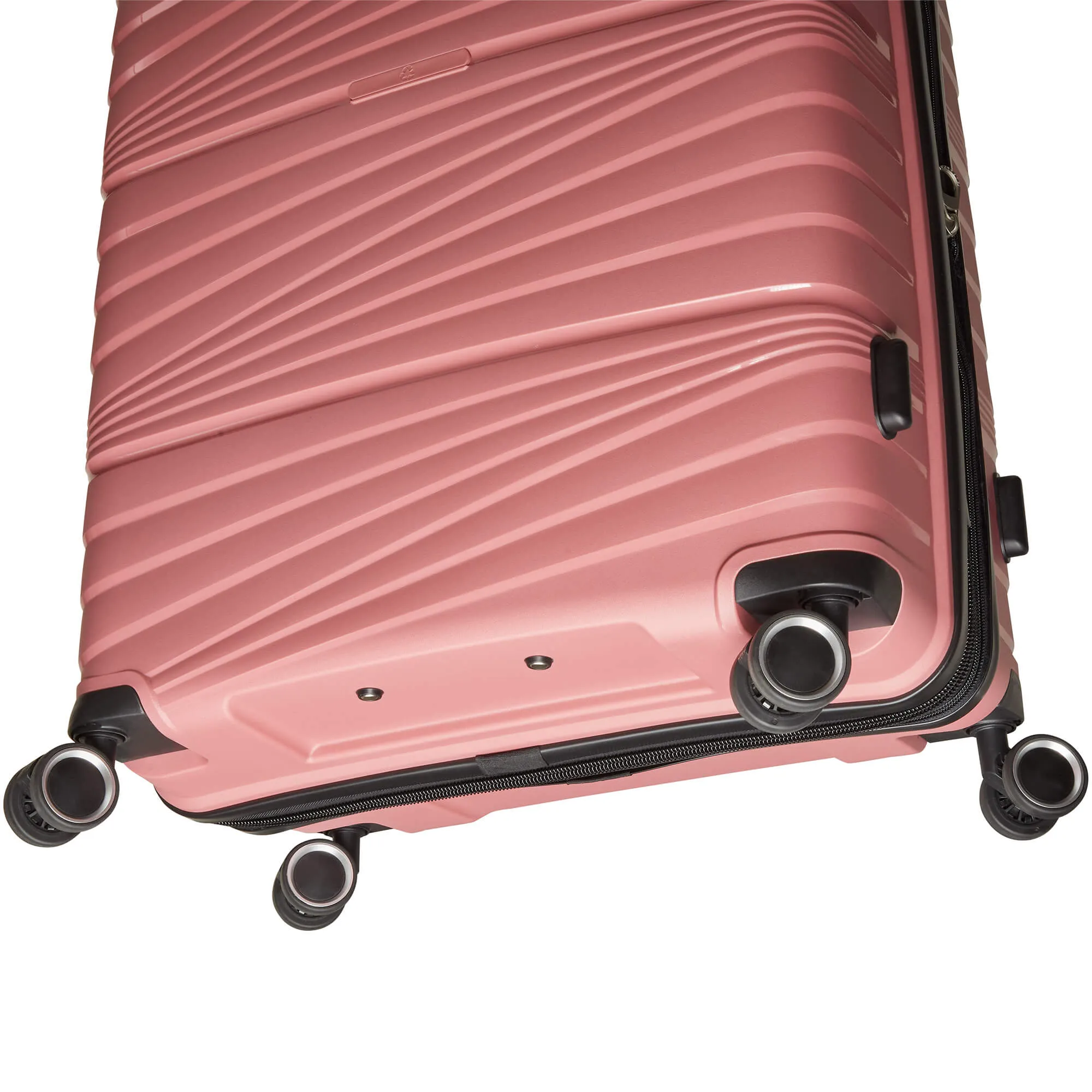 Mancini Bermuda Collection Expandable Polypropylene Spinner Luggage 2pc Set 20 and 28 inch