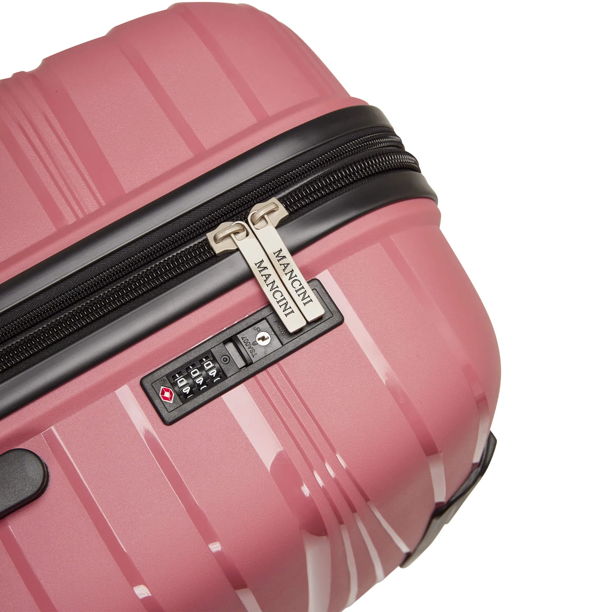 Mancini Bermuda Collection Expandable Polypropylene Spinner Luggage 2pc Set 20 and 28 inch