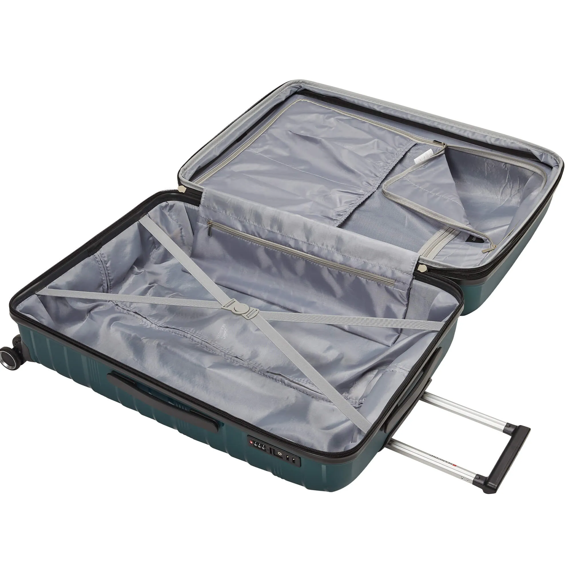Mancini Bermuda Collection Expandable Polypropylene Spinner Luggage 2pc Set 20 and 28 inch