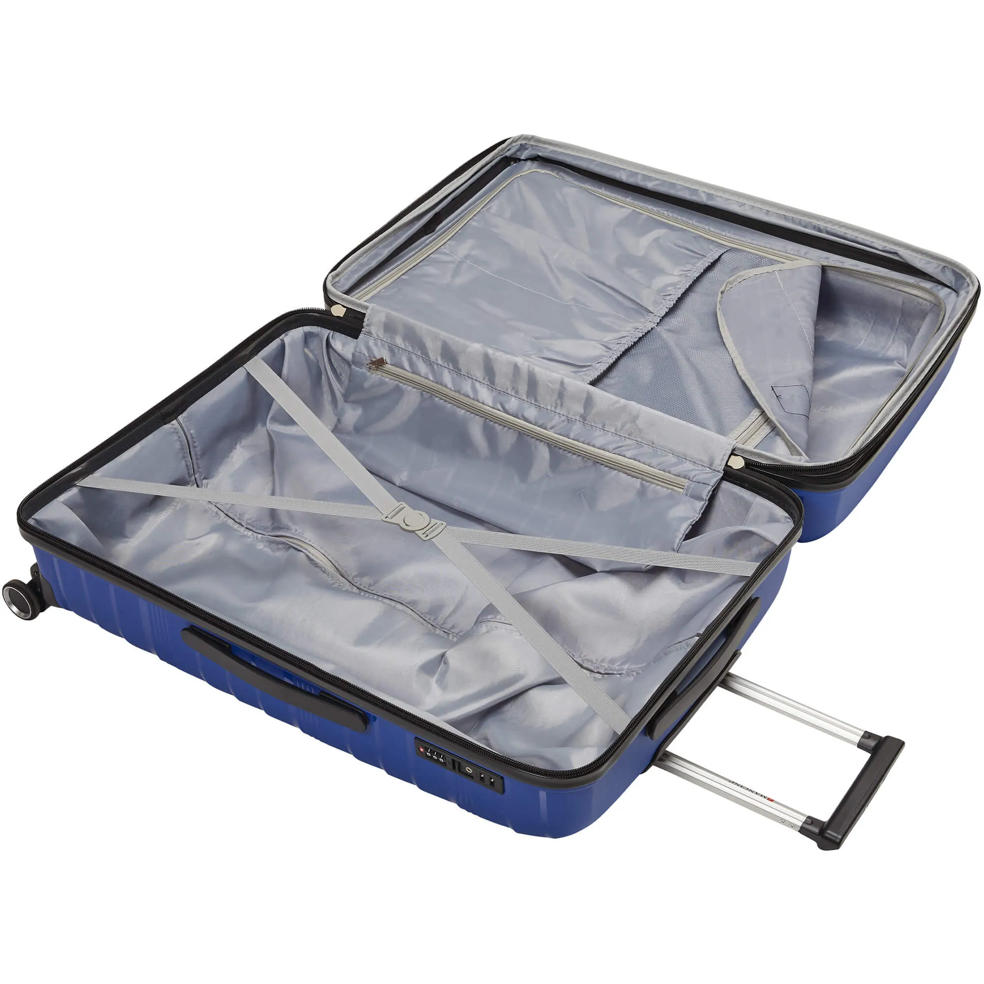 Mancini Bermuda Collection Expandable Polypropylene Spinner Luggage 2pc Set 20 and 28 inch