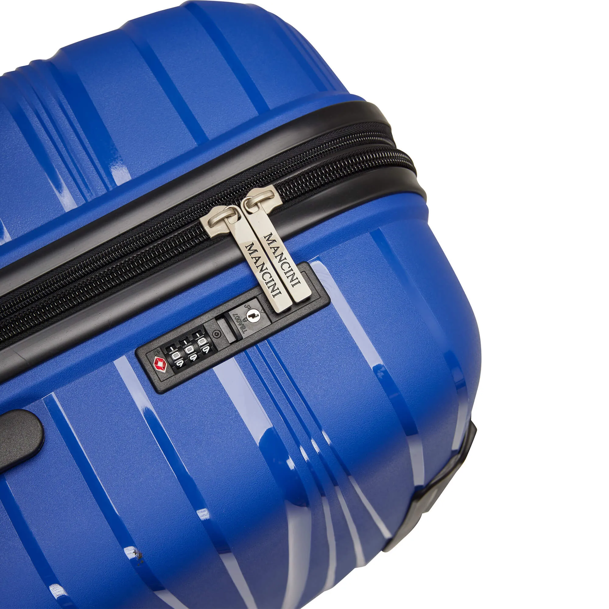 Mancini Bermuda Collection Expandable Polypropylene Spinner Luggage 2pc Set 20 and 28 inch