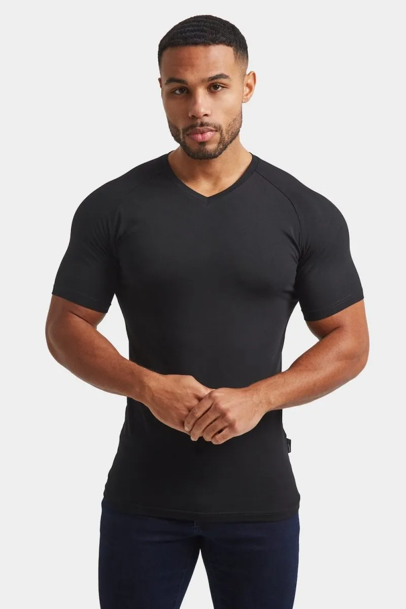 Premium Athletic Fit V-Neck in Black