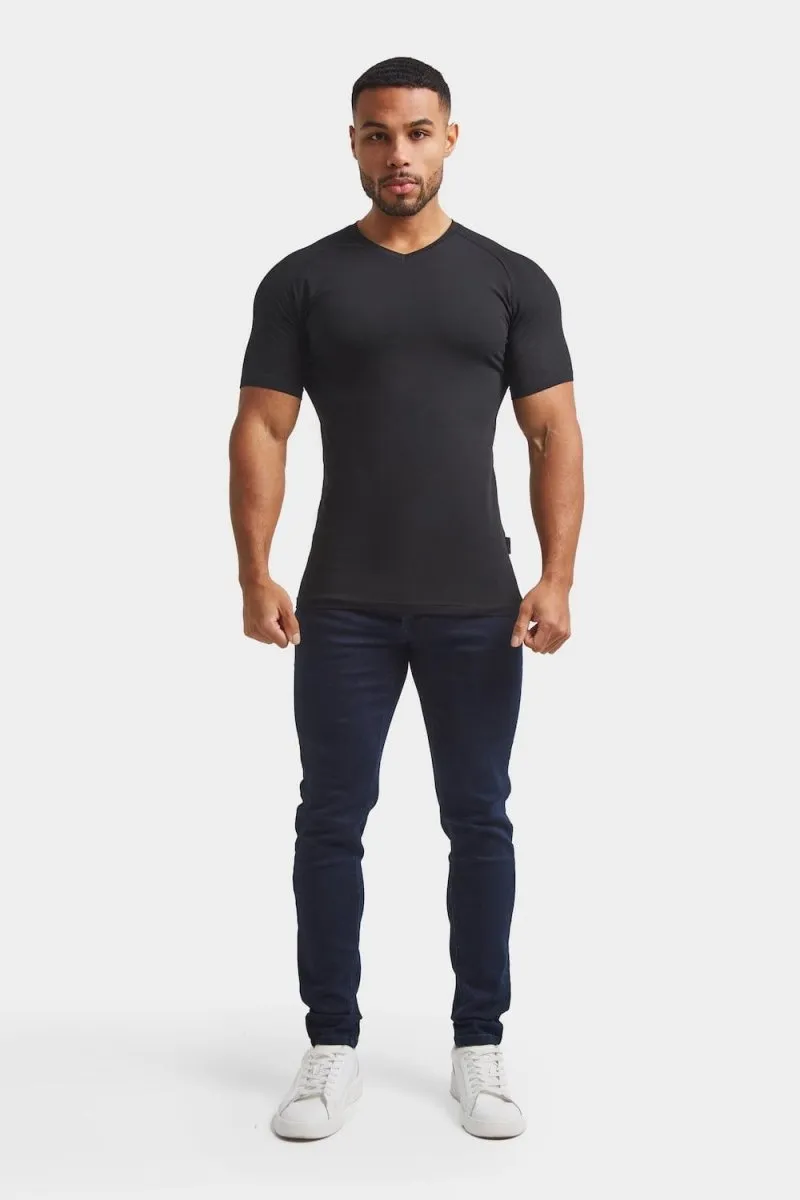 Premium Athletic Fit V-Neck in Black