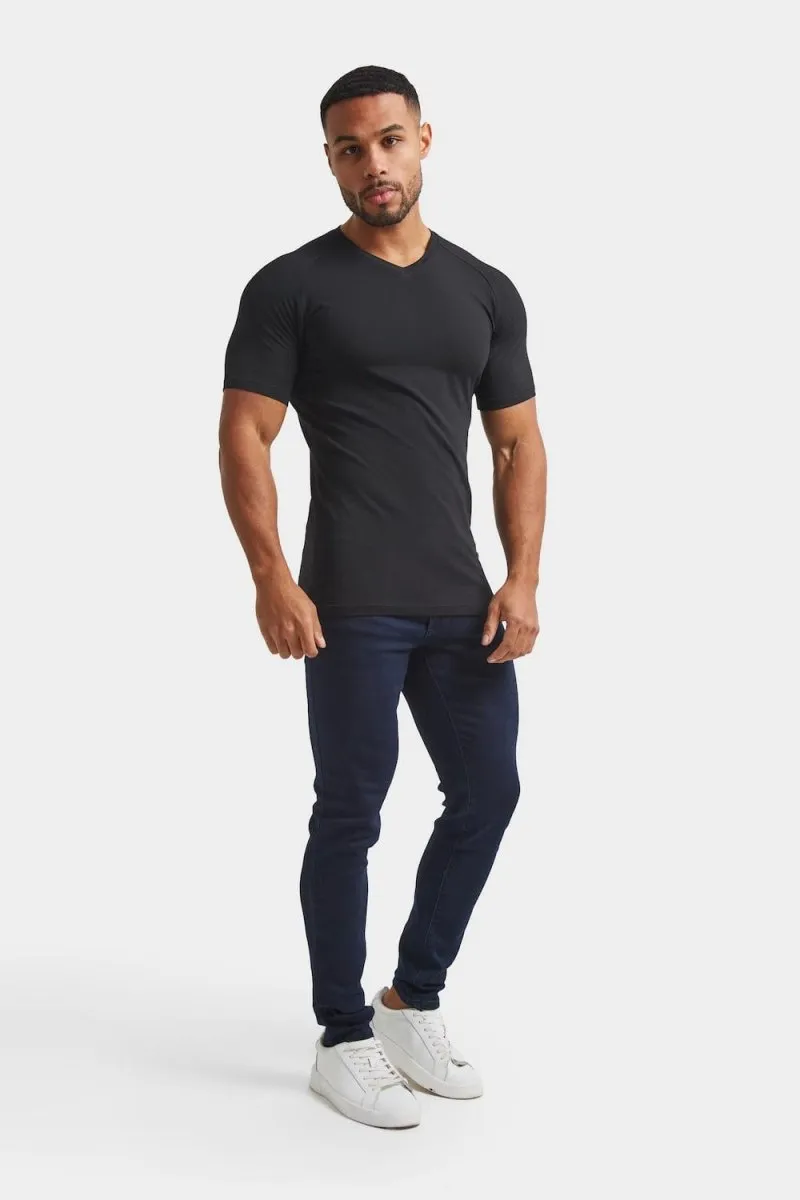 Premium Athletic Fit V-Neck in Black