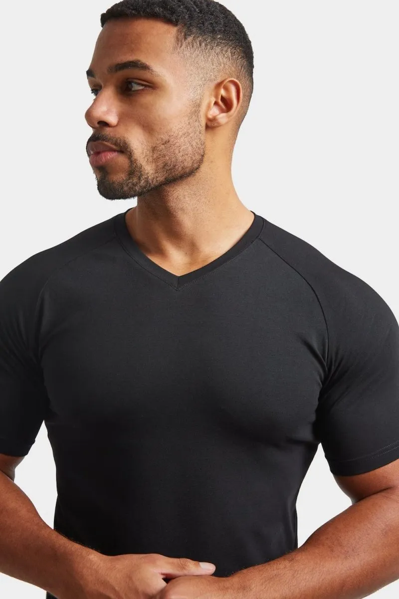 Premium Athletic Fit V-Neck in Black