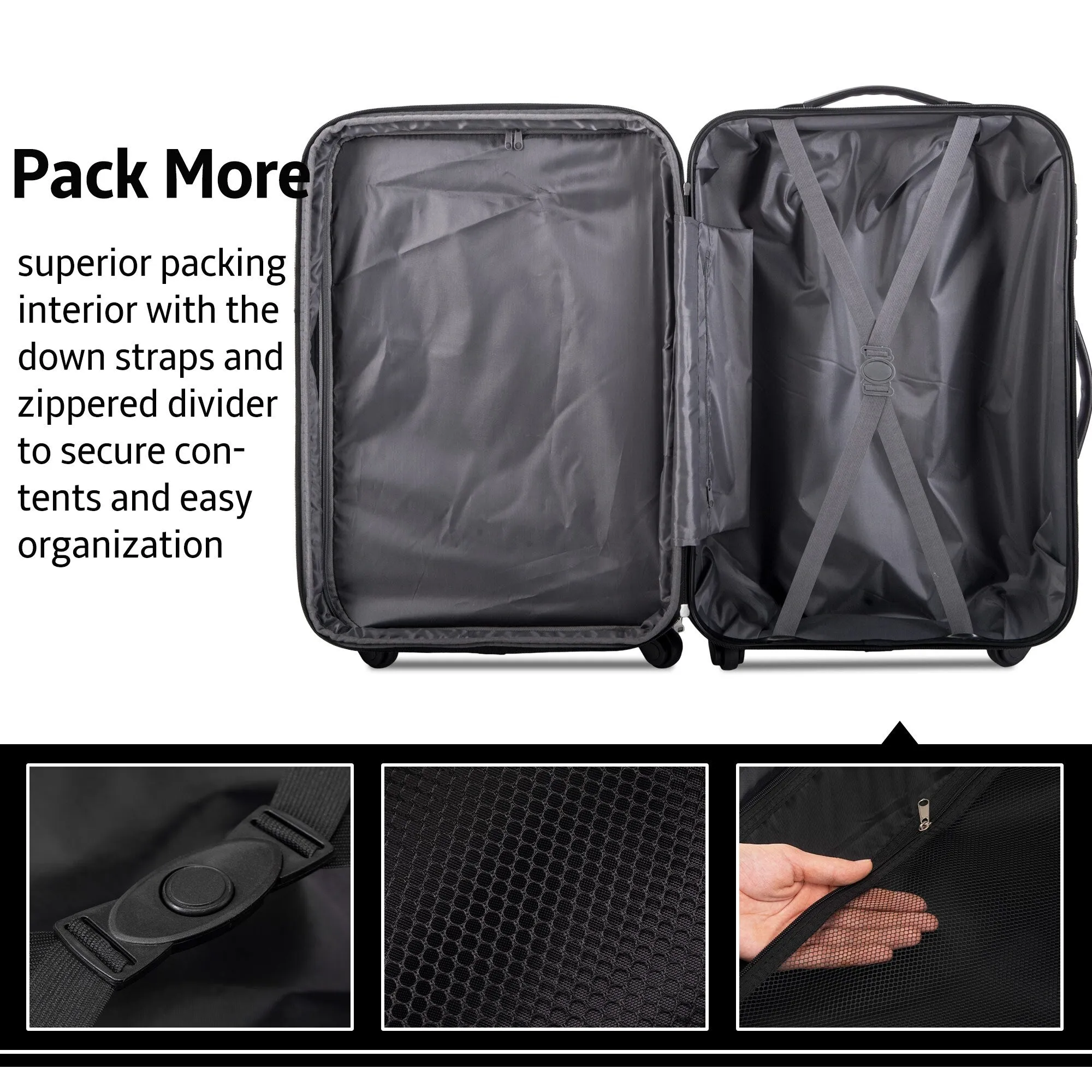 Spinner Wheels Luggage Sets 20in/24in/28in